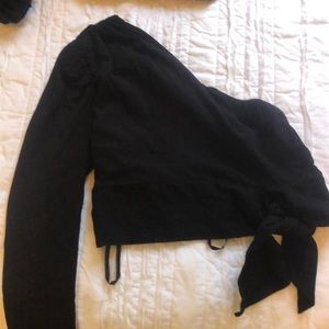 Black one shoulder top